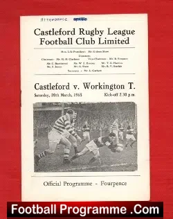 Castleford Rugby v Workington Town 1965