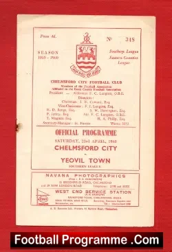 Chelmsford City v Yeovil Town 1960