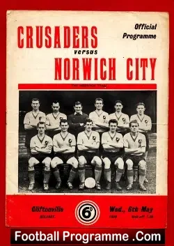 Crusaders v Norwich City 1959