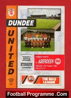 Dundee United v Aberdeen 1988 – Multi Autographed SIGNED