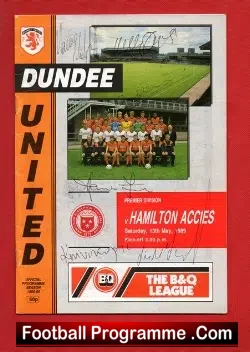 Dundee United v Academical 1989 - Multi Autographs SIGNED - football programme