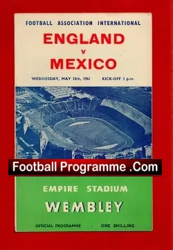 England v Mexico 1961 – Multi Autographed Signed – SPECIAL