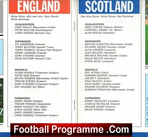 England v Scotland 1986 – Multi Signed Autographed + Fergie