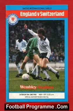 England v Switzerland 1985 – Wembley – Signed Autographed