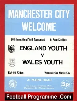 England v Wales 1976 Youth Tournament at Manchester City Hoddle