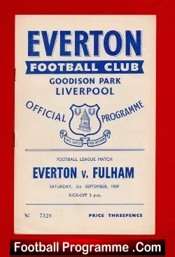 Everton v Fulham 1959 - football programme