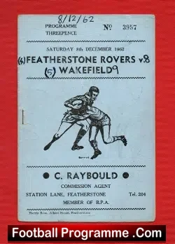 Featherstone Rovers Rugby v Wakefield Trinity 1962