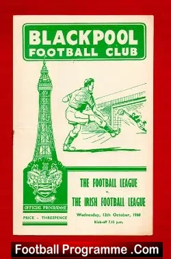 Football League v Ireland Football League 1960 – at Blackpool