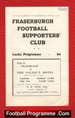Fraserburgh v Huntly 1959