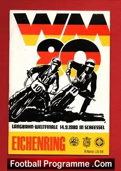 Germany Speedway Programme 1980 – Eichenring Weltfinale