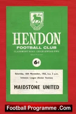 Hendon v Maidstone United 1963 – Isthmian League Senior