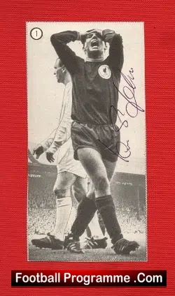 Liverpool Ian St John Signed Picture C 1967 - football memorabilia