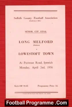 Long Melford v Lowestoft Town 1956 – Senior Cup Final