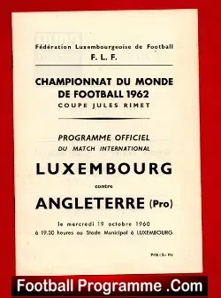Luxembourg v England 1960 + Jimmy Greaves