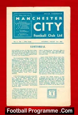 Manchester City Public Practice Match 1961 - Plus Denis Law Info - football programme