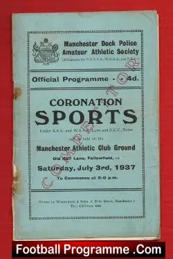 Manchester Dock Police Amateur Athletic Society 1937