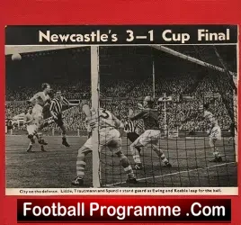 Newcastle United v Manchester City 1955 FA Cup Final Pic Signed