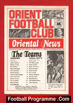 Orient v Hull City 1976 - football programme