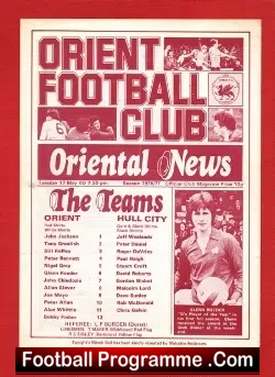 Orient v Hull City 1977 - football programme