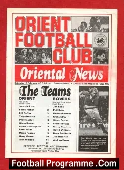 Orient v Tranmere Rovers 1977