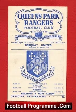Queens Park Rangers v Torquay United 1954