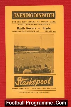 Raith Rovers v Clyde 1963 - football programme