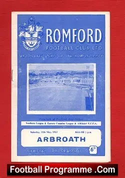 Romford v Arbroath 1963 – Scotland Team