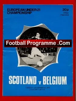 Scotland v Belgium 1979 - Under 21 - football programme