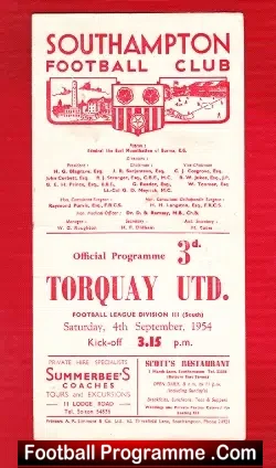 Southampton v Torquay United 1954