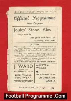 Stafford Rangers v Redditch United 1940s ?