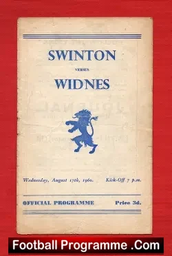 Swinton Rugby v Widnes 1960