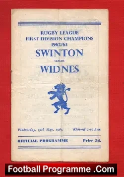 Swinton Rugby v Widnes 1963