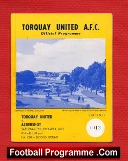 Torquay United v Aldershot 1963