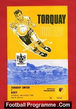 Torquay United v Bury 1968