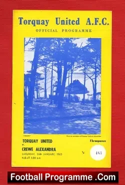 Torquay United v Crewe Alexandra 1963