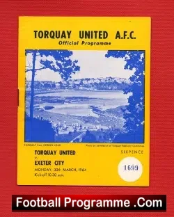 Torquay United v Exeter City 1964
