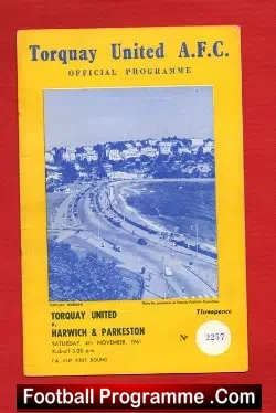 Torquay United v Harwich Parkeston 1961