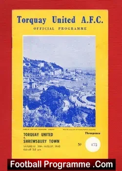 Torquay United v Shrewsbury Town 1960
