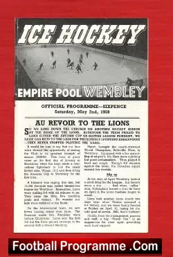 Wembley Lions Ice Hockey v Canadian All Stars 1959 - sport programme