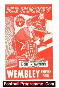 Wembley Lions Ice Hockey v Nottingham Panthers 1959 – Autumn Cup