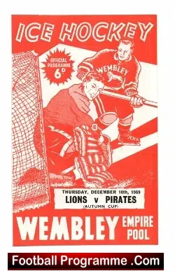 Wembley Lions Ice Hockey v Paisley Pirates 1959 – Autumn Cup