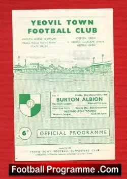 Yeovil Town v Burton Albion 1966
