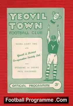 Yeovil Town v Weymouth 1958 - football programme