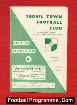 Yeovil Town v Worcester City 1965