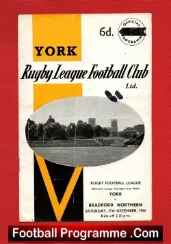York Rugby v Bradford Northern 1966