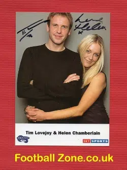 Helen Chamberlin + Tim Lovejoy Autograph Sky Sports Presenter