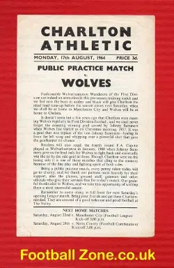Charlton Athletic v Wolves 1964 - Public Practice Match