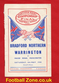 Bradford Northern Rugby v Warrington 1948 – Championship Finals
