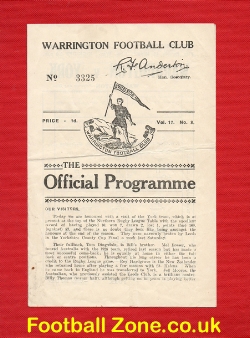 Warrington Rugby v York 1935 – 1930’s Rugby Memorabilia
