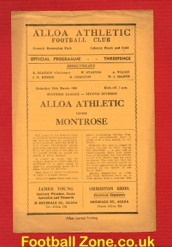 Alloa Athletic v Montrose 1961